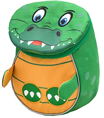 Belmil Kindergartenrucksack mit Brustgurt und Namensschild für 1-3 Jährige/Jungen - Mädchen / 4 L/Grün/in Tierform: Krokodil (305-15 Mini Crocodile)