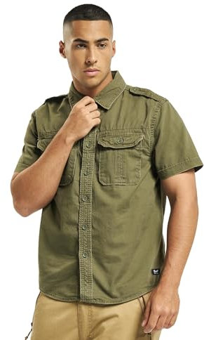 Brandit Vintage Shirt Short Sleeve, color: olive, size: 7XL
