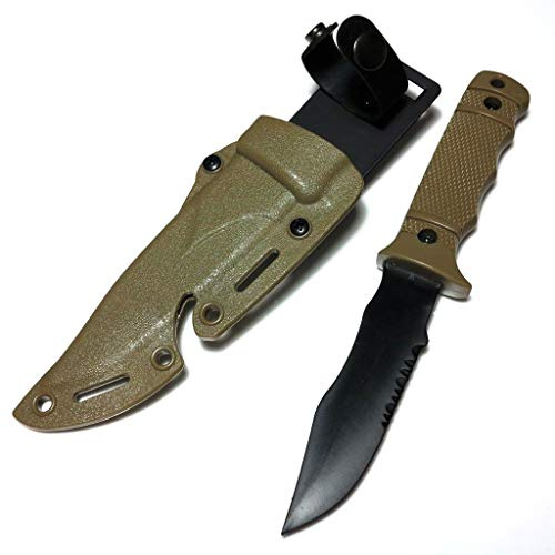 Airsoft Softair Parts CYMA Weiche Gummi Kunststoff M37 Seal Pup Messer (Non-Sharp-Fälschungs-Messer) mit Scheide Tan Brown