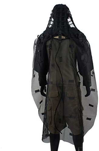 ROCOTACTICAL Breathable Ghillie Suit Foundation/Ghillie Cape for Ghillie Suits Foundation for Hunting, Sniper, Airsoft, Wildlife Photography, Halloween, Black