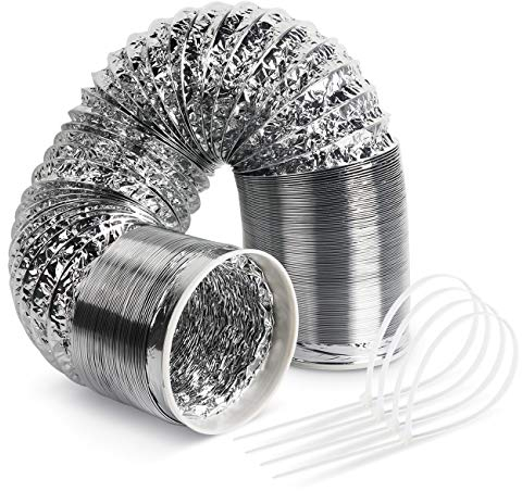 Homewit Abluftschlauch 6 Meter, Durchmesser 150mm Isolierter Aluminium Flexschlauch Lüftungsschlauch, Abluftschläuche für Klimaanlage, Abzugshaube, Wäschetrockner, Trockner, Abluftventilator usw.