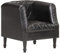 vidaXL Sessel Vintage Clubsessel Cocktailsessel Loungesessel Armsessel Ledersessel Polstersessel Relaxsessel TV Schwarz Echtes Ziegenleder