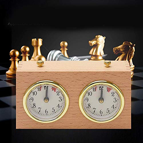 UIGJIOG Wooden Mechanical Chess Watch, Chess Timer, Laptop Professional Master Game Analog, Divided Time Time Analogue Chess Timer