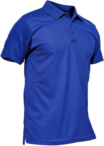 KEFITEVD Men's Polo Shirts Breathable Quick Dry Golf Short Sleeve Work Tops