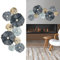 Cepewa Wanddeko 3D-Optik zum Aufhängen │ Motive Blüten Blumen Metall blau/silber/gold B53xH90cm │Wandskulptur horizontal vertikal (1 x Wanddeko Ariana)