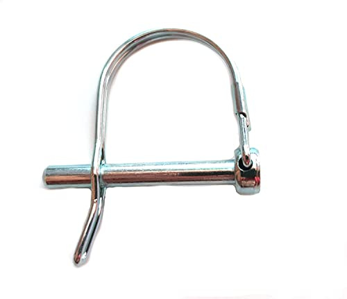 (10 Pieces) 𝗛𝗲𝗮𝘃𝘆 𝗗𝘂𝘁𝘆 𝗦𝗮𝗳𝗲𝘁𝘆 𝗖𝗼𝘂𝗽𝗹𝗲𝗿 𝗣𝗶𝗻,Round Wire Shaft Locking Pin Pto Pin 1/4 x 1-3/8Round Arch Hitch Pin Wire Retainer for Farm Trailers Lawn
