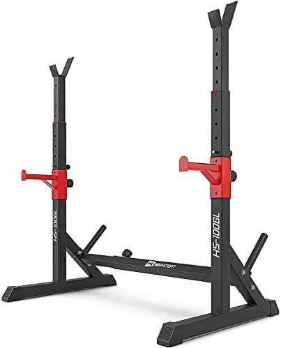 Hop-Sport Hantelständer HS-1006L - Squat Rack Kniebeugenständer bis 200kg belastbar - Langhantelständer Höhe und Breite verstellbar
