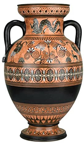 Gott Dionysus mit Satyrs Symposium Amphora Vase antike griechische Keramik