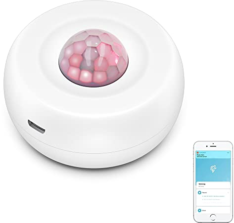 WiFi Smart Motion Sensor: PIR Motion Detector Alert, Wireless Infrared Home Security System with Free App Alerts, 360 Degree Detection Range, No Hub Required, for Smart Home Automation