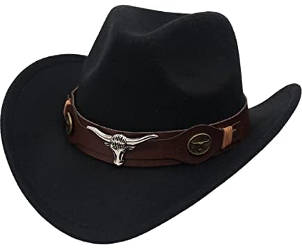 Harilla Casual Western Cowboy Hut für Halloween - Faltbarer Cosplay Hut Mit Großer Krempe, Sonnenschutz für Karneval, Fasching, Reisen, Camping, Wandern, Stil A