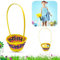 Yellow Woven Easter Basket with Carry Handle, Perfect for Egg Hunts, Sweets, Candies & Easter Toys – Reusable Straw Basket for Party Gifts & Decorations, 40cm