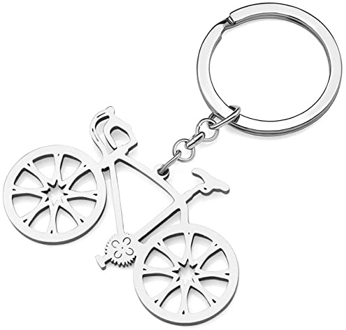 RAIDIN Porte-clés vélo en acier inoxydable Cadeau pour homme ou femme Fille Voiture Porte-clés Accessoires