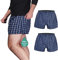 TIICHOO Inkontinenz Slip Herren Waschbar Saugfähigkeit Inkontinenz Pants Männer Boxershorts 2er Pack(Small, Blau Kariert)