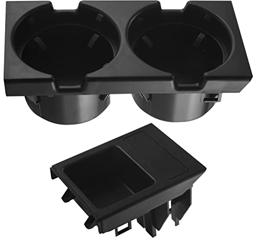 Frefgikty Porte-gobelet de voiture pour console centrale de voiture, porte-bouteille, plateau de monnaie pour série 3 E46 318I 320I 98-06 51168217953 Noir
