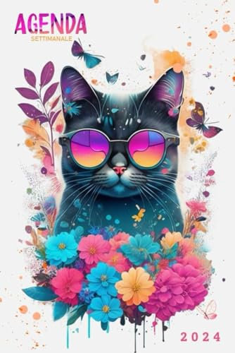 Agenda 2024 Settimanale Gatti: da Gennaio a Dicembre | La settimana su 2 pagine | Formato A5