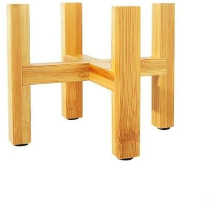 CNANRNANC Soporte para macetas de madera con alfombrilla antideslizante, de bambú, para plantas pequeñas y macetas favoritas (XL), 2385533732