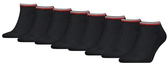 Tommy Hilfiger Sneaker Socken Herren & Damen Füsslinge 8-er Pack, Farbe:Schwarz, Socken & Strümpfe:43-46