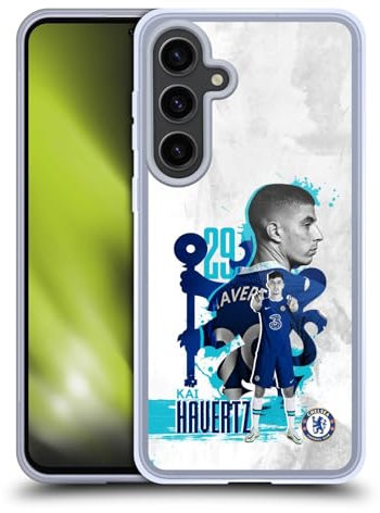 Head Case Designs Offizielle Chelsea Football Club Kai Havertz 2022/23 Erstes Team Soft Gel Handyhülle Hülle kompatibel mit Samsung Galaxy S24+ 5G