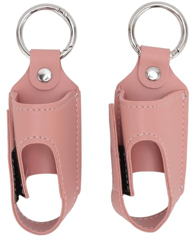 2 Stück Asthma Inhalator Halter, Mini Hülle, Praktischer Reise Holster für Asthma Inhalator – PU Leder (PINK)