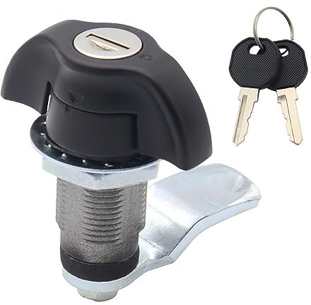 YIZITU Serrature di stoccaggio per camper da 7/8 Serrature per vano camper, serrature in metallo per porte, armadietti, credenze, maniglie a leva, serratura esterna per porta Set con 2 chiavi uguali