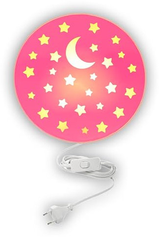 Niermann Standby Wandleuchte Pastellrosé mit Sternen, 1 x E14, max. 10 Watt, Made in Germany, Kinderleuchte, Kinderlampe