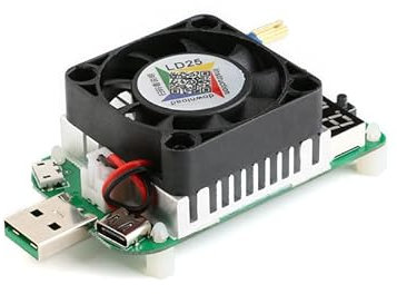 EC Buying LD25 USB Load Tester Multifunctional USB Electronic Load Test Resistor Module 25W Constant Current Load Digital Display Voltage Adjustable Constant Current 0.25A-4A Detector with Cooling Fan
