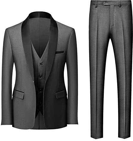 Tech Uomo Tinta Unita Moda Casual Festa, Tuta Giubbotto, Pantaloni Tre Pezzi Arti Marziali Tuta Bambini, grigio., M