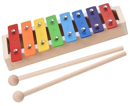 xylophon 8-Tasten-Kompakt-Xylophon-Glockenspiel Mit Schlägeln Schlaginstrument Geschenk Dreischichtiges Platteneisen
