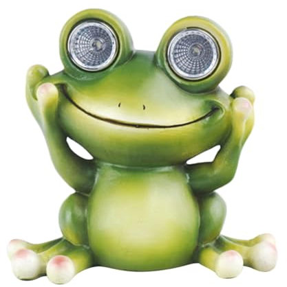 Milisten Solar Gartendeko Frosch Nachtlicht Aus Resin Für Außenbereich Kreative Gartenfigur Mit Energiesparender Solarleuchte Gemütliche Beleuchtung