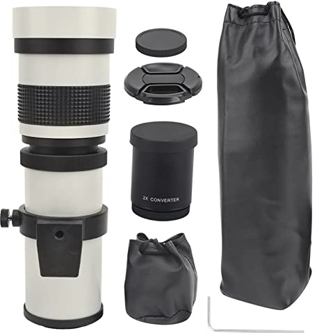 Kamera-Teleobjektiv, 420800 mm, F8.316, manueller Fokussierung, Zoom, Teleobjektiv für EFS-Mount-Kamera (weiß)