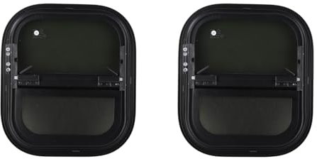 Ventanas correderas para autocaravana con protección visual de 440 mm de alto, 390 mm de ancho, vidrio templado tintado, resistente al agua, para remolques de autocaravanas