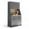 Stella Trading Mykonos Buffetschrank in Graphit, Evoke Eiche Optik FSC-Zertifiziert - Geräumiger Küchenschrank mit Arbeitsplatte - 103 x 205 x 58 cm (B/H/T)