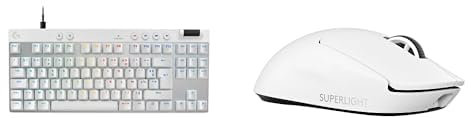 Logitech G Pro X Superlight 2 Souris Gaming sans Fil, 8K, 44K DPI, USB-C + Pro X TKL Rapid, Clavier Gaming Filaire sans pavé numérique, Touches analogiques magnétiques, Rapid Trigger, RVB, PC - Blanc