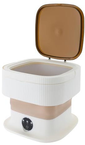 Lavatrice portatile pieghevole, mini lavatrice da 10 litri con timer, piccola lavatrice da viaggio lavatrice mobile da campeggio mini lavatrice con caricamento dall'alto (cachi)