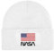 Mütze Beanie NASA USA Wintermütze Statement Spruch Print Geschenk Unisex Strickmütze für Herren & Damen - Weiß