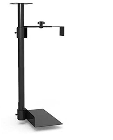 Jian1004 Adjustable Monitor Stand CPU Under Desk Mount Bracket - Universal Steel PC Tower Under Counter Holder, 360° Swivel Adjustable Width and Heighth Hanging CPU Stand, Black Arm Monitor