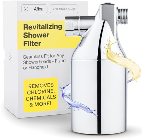 Afina Filtro de ducha – Filtración de alta presión para un cabello y piel más saludables, reduce la caída del cabello, seca la picazón en la piel, caspa, eccema, protege el cabello teñido, fácil de