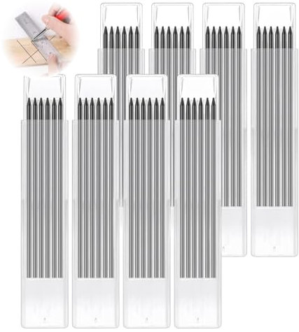 Hugwish 48pcs 2.8mm Mine Matita Per Carpentiere Falegname, Mine Ricambio Matita Da Cantiere Professionale, Ricariche Matita Carpentiere (48)