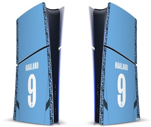 Head Case Designs sous Licence Officielle Manchester City Man City FC Erling Haaland 2024/25 Joueurs Home Kit Vinyle Autocollant De Jeu Peau Compatible avec Sony PS5 Slim Digital Edition Console