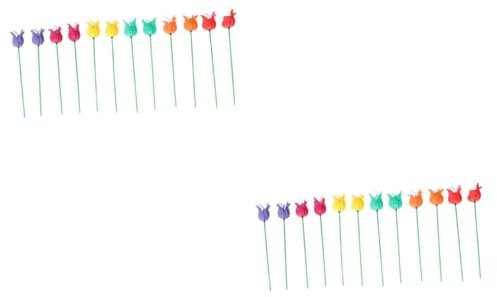 Milisten 1 Satz Tulpenwindmühle Tulpengartendekoration Wirbelnder Wind Gefälschte Tulpen Windrad-tulpen Hühner Terassendeko Windräder Hof Windmühle Plastik 12 Stück