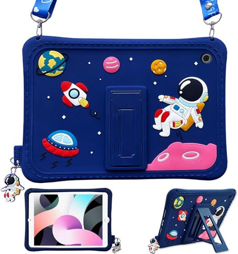 YeaQuelior Funda Niños para iPad Mini 3, iPad Mini 2, iPad Mini 1 a Prueba de Golpes, de Silicona, Bonita Funda de Dibujos Animados con Soporte y Correa para el Hombro