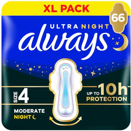 Always Ultra Pads Secure Night Size 4 XL Pack 66CT