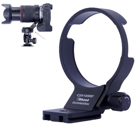 iShoot Bague de montage pour trépied compatible avec Canon RF 24-105 mm F4L USM, support d'objectif inférieur Arca-Swiss Fit Plaque à dégagement rapide pour pince et stabilisateur Arca