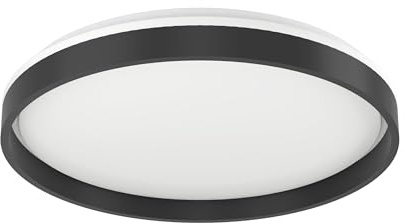 EGLO connect.z Smart Home LED Deckenleuchte Moschettino-Z, ZigBee + Matter | inkl. Fernbedienung, App und Sprachsteuerung Alexa, warmweiß-kaltweiß, RGB, dimmbare Deckenlampe, schwarz-weiß, Ø 49,1 cm
