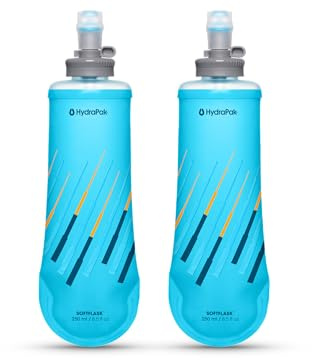 HydraPak SoftFlask 2 Pack Collapsible Food Flask, BPA Free, Easy Open Locking Cap, Foldable, Lightweight 250ml