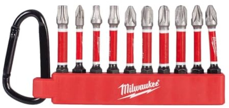 Milwaukee 4932500397 Shockwave Impact Duty Schraubendreher-Bit-Karabiner-Set, 10 Stück