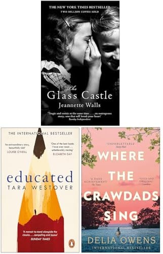 The Glass Castle, Educated, Where the Crawdads Sing 3 Books Collection Set