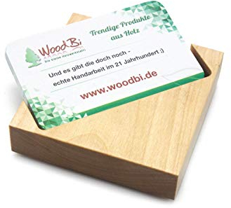 WoodBi Visitenkartenbox aus Holz Visitenkartenhalter aus Holz Visitenkartenständer (Birke)