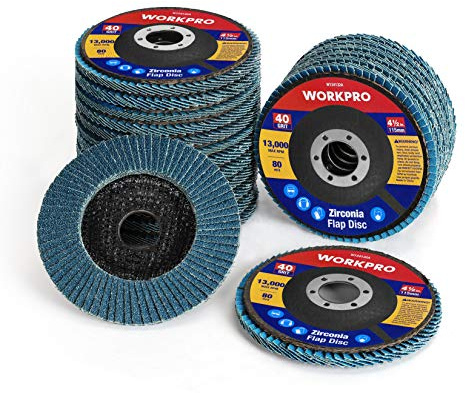 WORKPRO 20-Pack Zirconia Flap Discs, 4-1/2 x 7/8, T29
