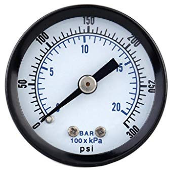 0-300psi 0-20bar Mini Dial Air Compressor Meter Hydraulic Pressure Gauge